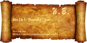 Weibl Benáta névjegykártya